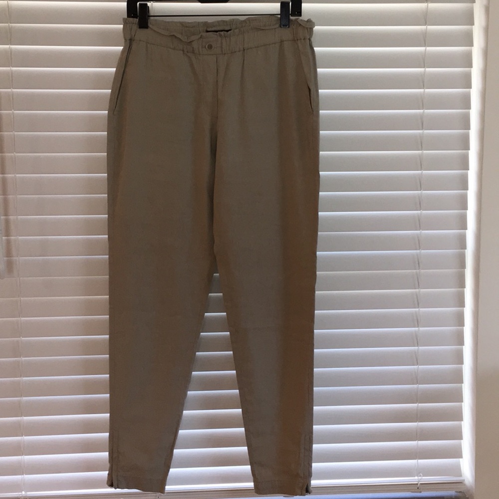 Theory linen beige casual dress pants